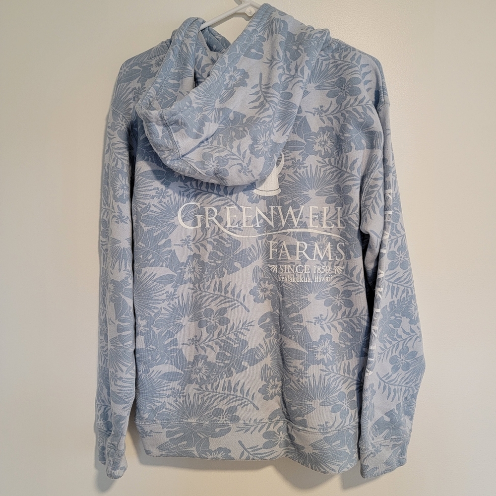 Floral Blue Super Soft Sweatshirt From Greenwell Farms Hawaii Large - Picture 4 of 4
